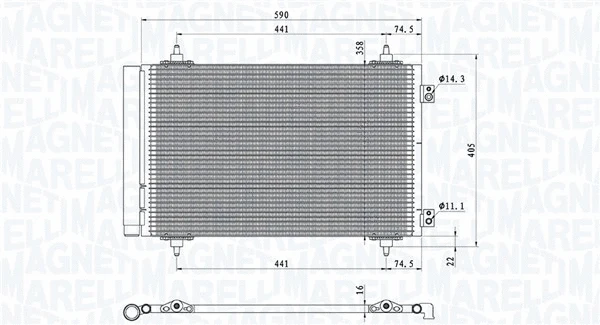 350203710000 MAGNETI MARELLI Радиатор кондиционера