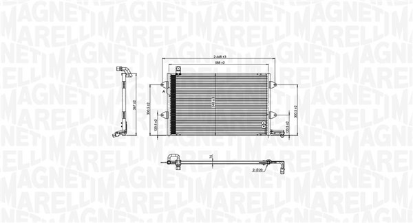 350203840000 MAGNETI MARELLI Радиатор кондиционера