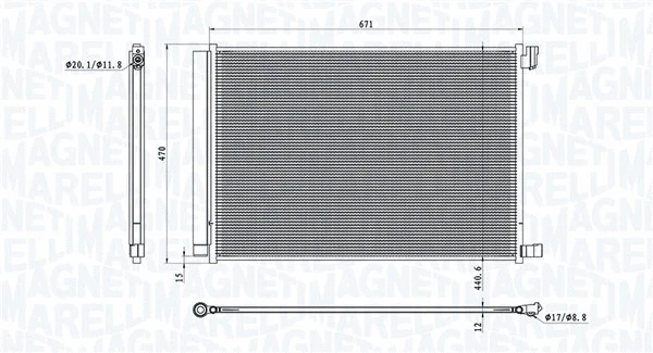 350203101300 MAGNETI MARELLI Радиатор кондиционера
